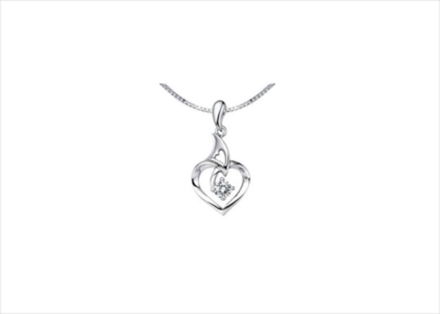 White Gold Plated | Solitaire Stud Pendants