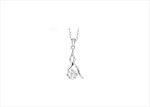 White Gold Plated | Solitaire Stud Pendants