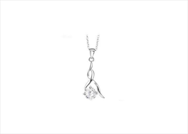 White Gold Plated | Solitaire Stud Pendants