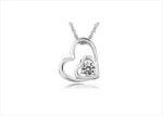 White Gold Plated | Solitaire Stud Pendants