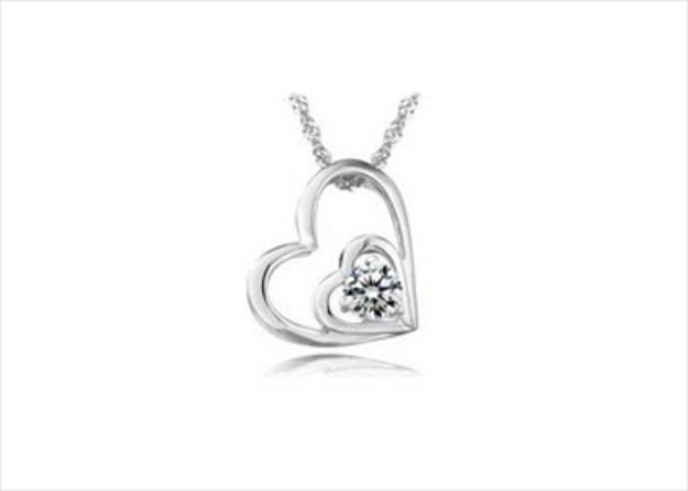 White Gold Plated | Solitaire Stud Pendants