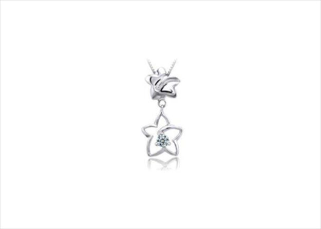 White Gold Plated | Solitaire Stud Pendants