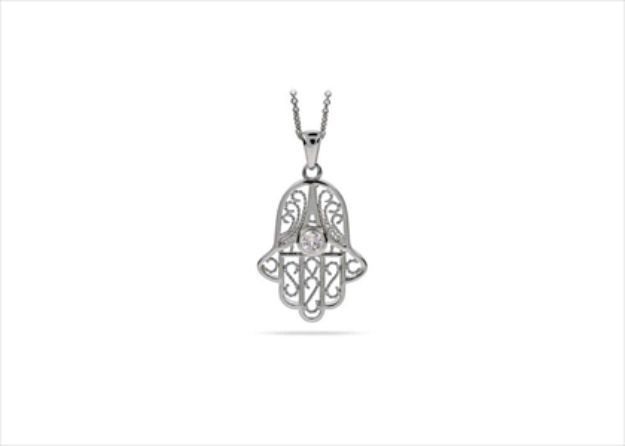 White Gold Plated | Solitaire Stud Pendants