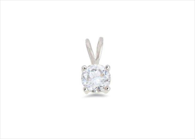 Rhodium Plated | Solitaire Stud Pendants