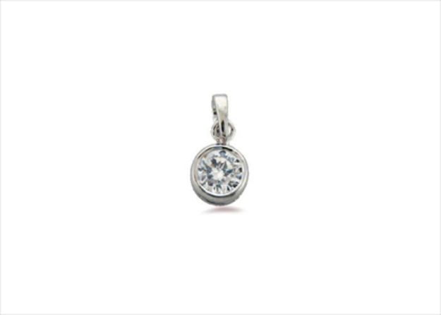 Rhodium Plated | Solitaire Stud Pendants