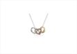Three Tone Plated Heart Shaped Trilogy Pendant