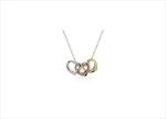Three Tone Plated Heart Shaped Trilogy Pendant