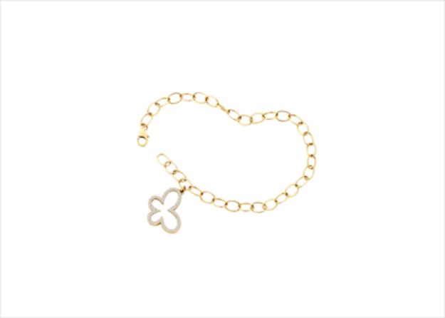 Gold Plated CZ Studded Girls Charm Bracelet