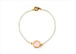 Gold Plated Delicate Light Pink Gemstone Bracelet