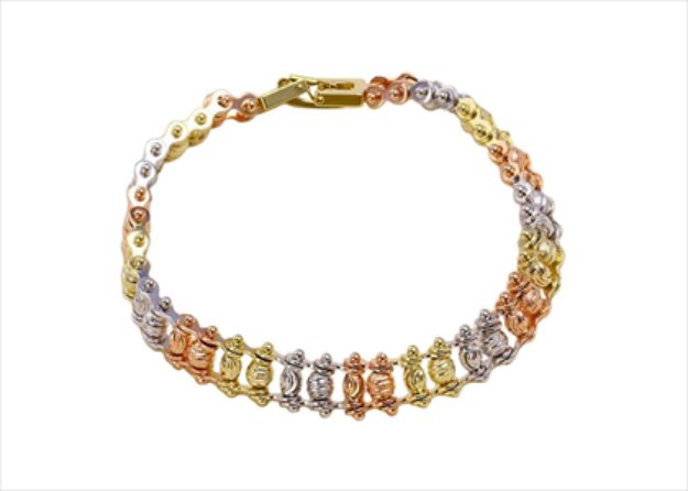 Three Tone Plated Ladies Bracelet