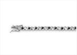 Silver Plated Black and CZ Studded Tennis Bracelet