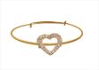 Gold Plated CZ Studded Womens Heart Bracelet