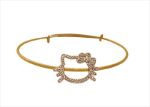 Gold Plated CZ Studded Kitty Bracelet