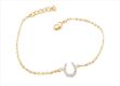 Rose Gold Plated CZ Studded Horse shoe Bracelet