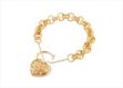 Gold Plated Womens Heart Charm Chain Bracelet