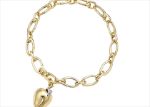 Gold Plated CZ Studded Apple Charm Bracelet
