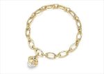 Gold Plated Womens Ice cream Charm Bracelet