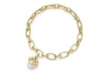 Gold Plated Womens Ice cream Charm Bracelet