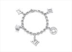 Silver Plated Roman Numerals Chain Charm Bracelet