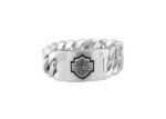 Rhodium Plated Mens Harley Davidson ID Bracelet