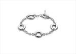 Silver Plated Round Hollow Toggle Bracelet