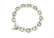 Two Tone Plated Mens Toggle Bracelet