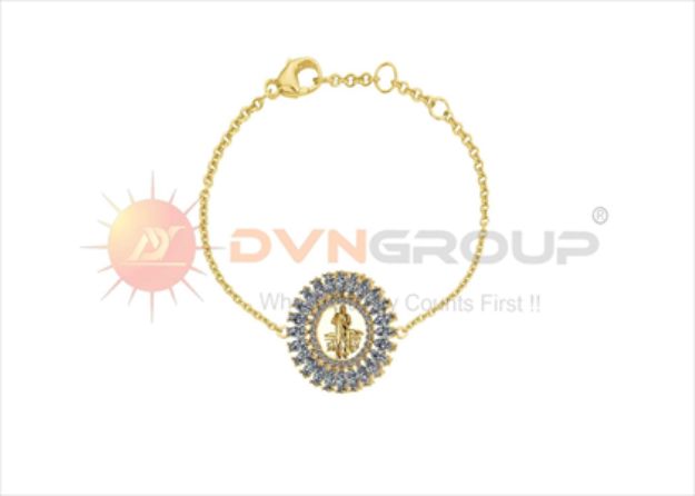 Gold Plated CZ Saint Jude Mens Bracelet