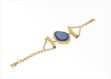 Gold Plated Mens Gemstone Bracelet