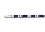 Silver Plated CZ Studded Blue Tennis Bracelet
