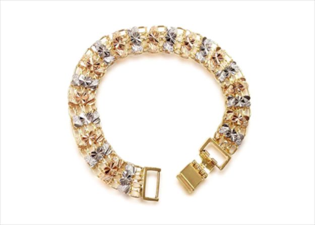 Three Tone Plated Mens Bracelet