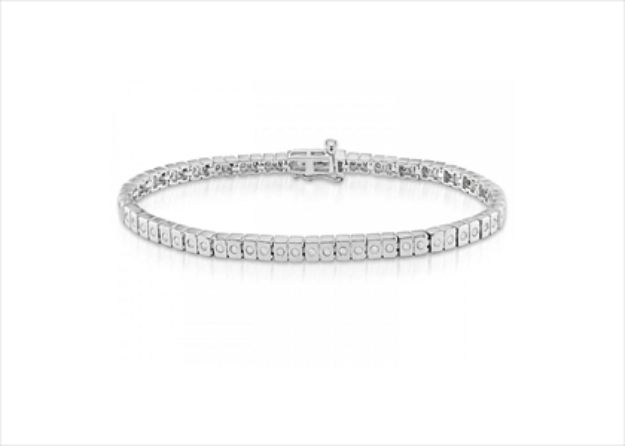 Silver Plated CZ Studded Tennis Bracelet