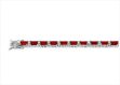 Rhodium Plated CZ Studded Ruby Tennis Bracelet