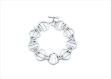 Silver Plated Hollow Round Toggle Bracelet