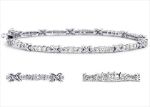 Silver Plated CZ Studded Womens Tennis Bracelet