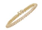 Gold Plated Womens CZ Studded Tennis Bracelet