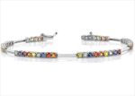Silver Plated Multicolored stone Tennis Bracelet
