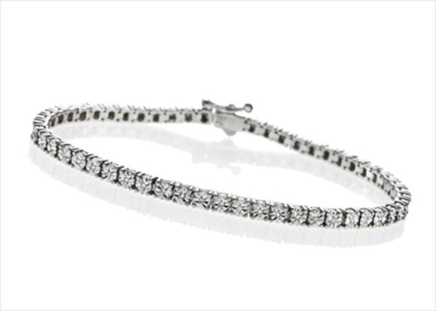 Silver Plated CZ Studded Womens Tennis Bracelet