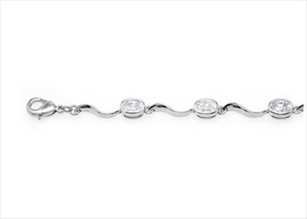 Silver Plated CZ Studded Tennis Bracelet