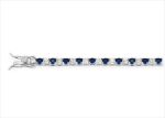 Silver Plated Tennis Bracelet with Blue CZ Studded