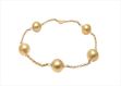 Gold Plated Womens Pearl Chain Bracelet