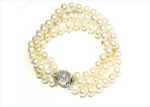 Rhodium Plated Womens Pearl Bracelet