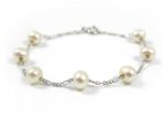 Silver Plated Womens Pearl Bracelet
