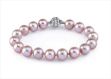 Rhodium Plated Womens Pink Pearl Bracelet