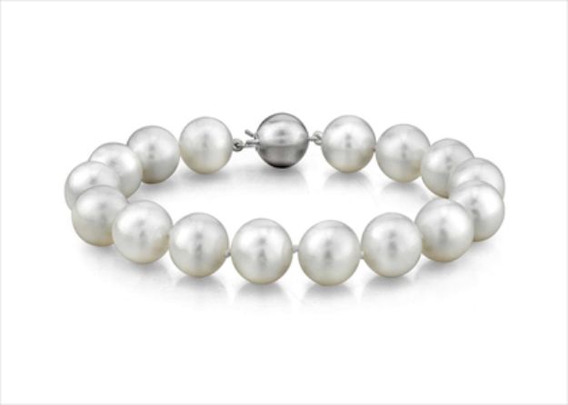 Rhodium Plated Womens Pearl Bracelet