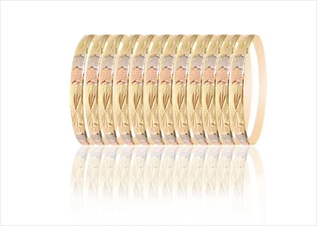6MM Three Tone Plated Bangles