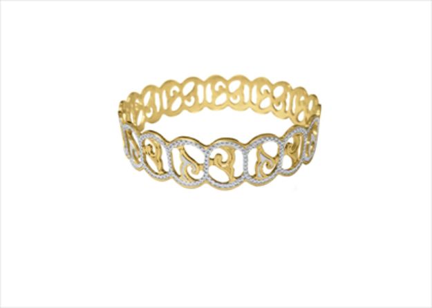 CNC Cuff Bangle with Two Tone Plated