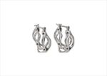 Rhodium Plated | Basket Hoop Earrings