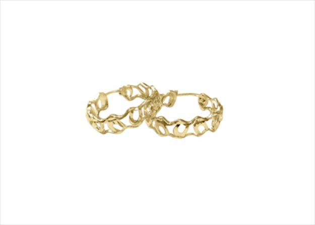Gold Plated | Basket Hoop Earrings