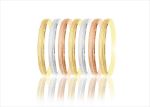14kt Tri color Gold Plated 5MM Semanario 7 Days Bangle