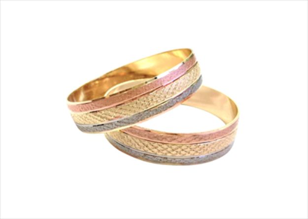 Three Tone Plated | Laser Bangles
